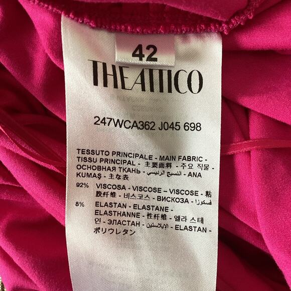 NWT The Attico Fushia Pink Mini Dress Size 42 - Picture 11 of 12